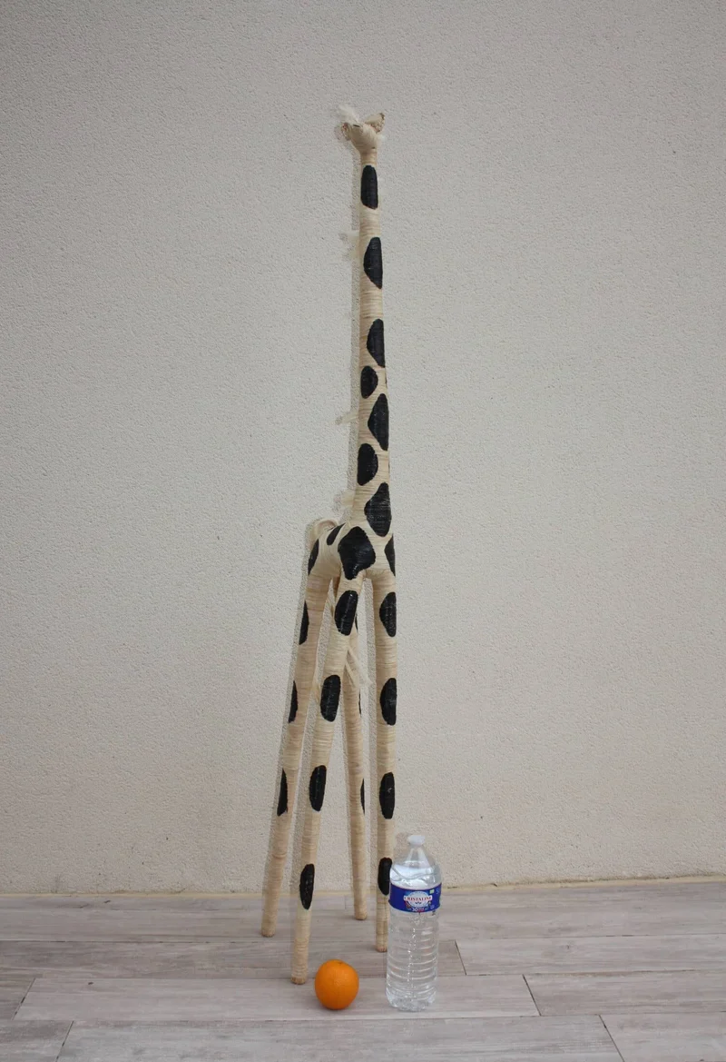 Superbe GIRAFE en RAPHIA - Tressé Main - 6 TAILLES - Artisanat de Madagascar - Décoration Sculpture Statue