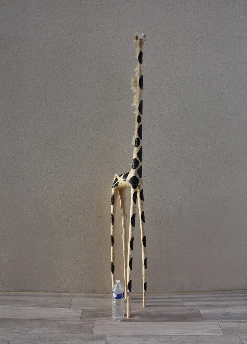 Superbe GIRAFE en RAPHIA - Tressé Main - 6 TAILLES - Artisanat de Madagascar - Décoration Sculpture Statue