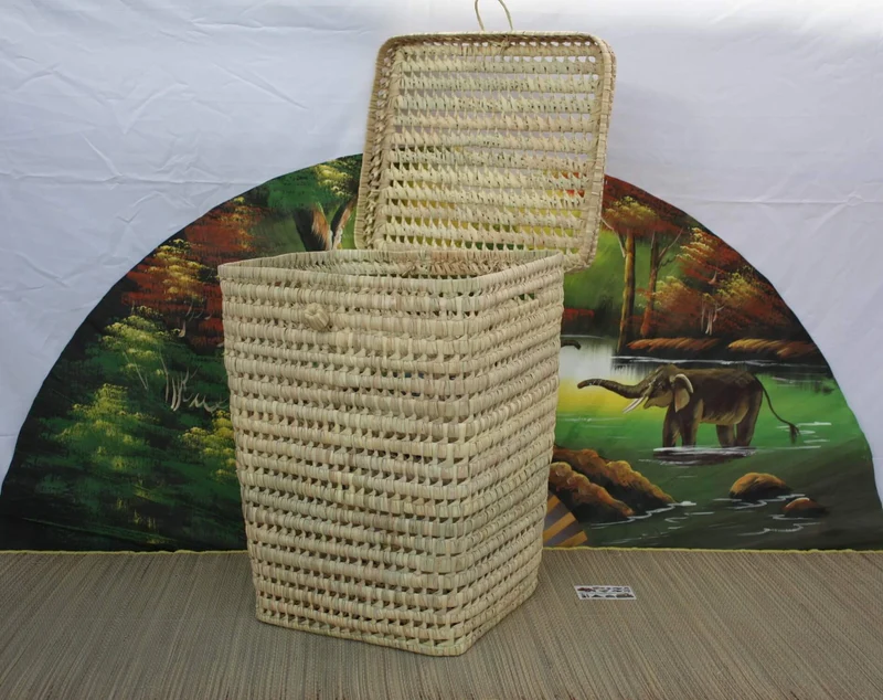 GRAND Panier à linge - Tressé en Palmier - 3 TAILLES au choix - 100% NATUREL -