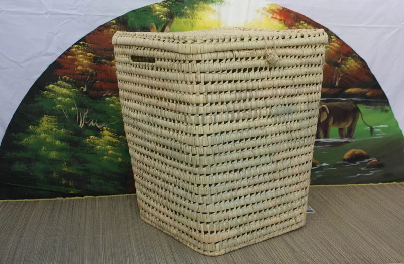 GRAND Panier à linge - Tressé en Palmier - 3 TAILLES au choix - 100% NATUREL -