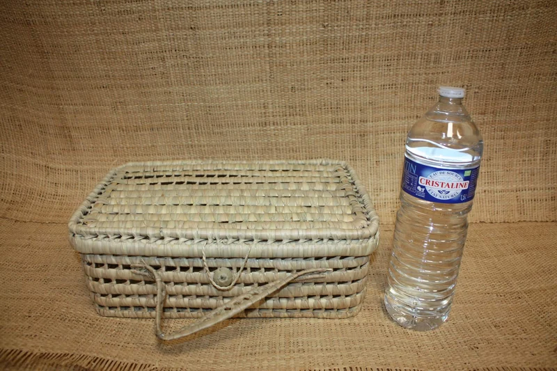 PANIER VALISETTE - Anses & Fermeture NATURELLE - Tressé Main - Valise enfant naissance bébé -