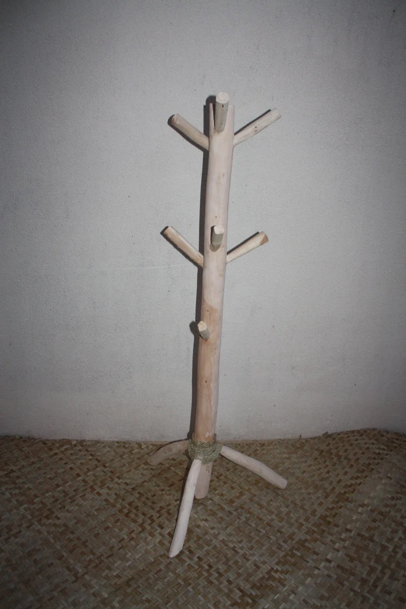 SUPERBE Porte Manteau Artisanal style Scandinave - En Bois d'Eucalyptus - 100% Naturel - 2 Tailles au choix -