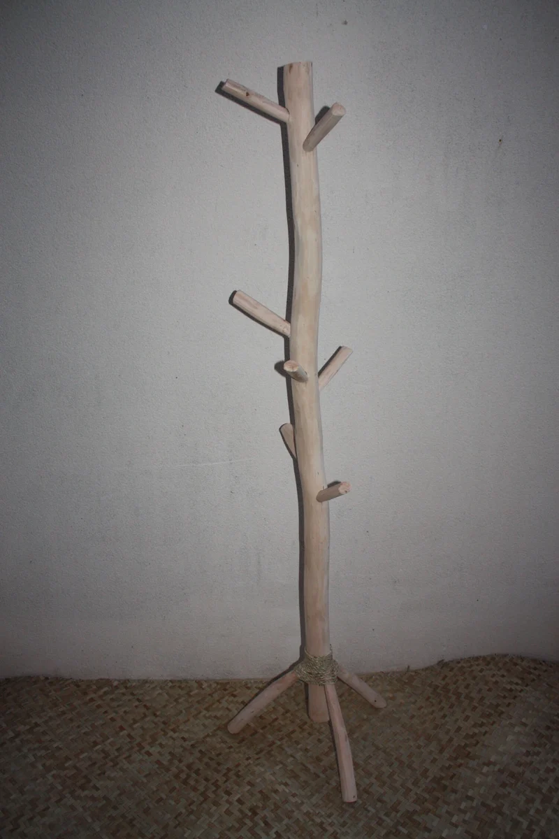 SUPERBE Porte Manteau Artisanal style Scandinave - En Bois d'Eucalyptus - 100% Naturel - 2 Tailles au choix -