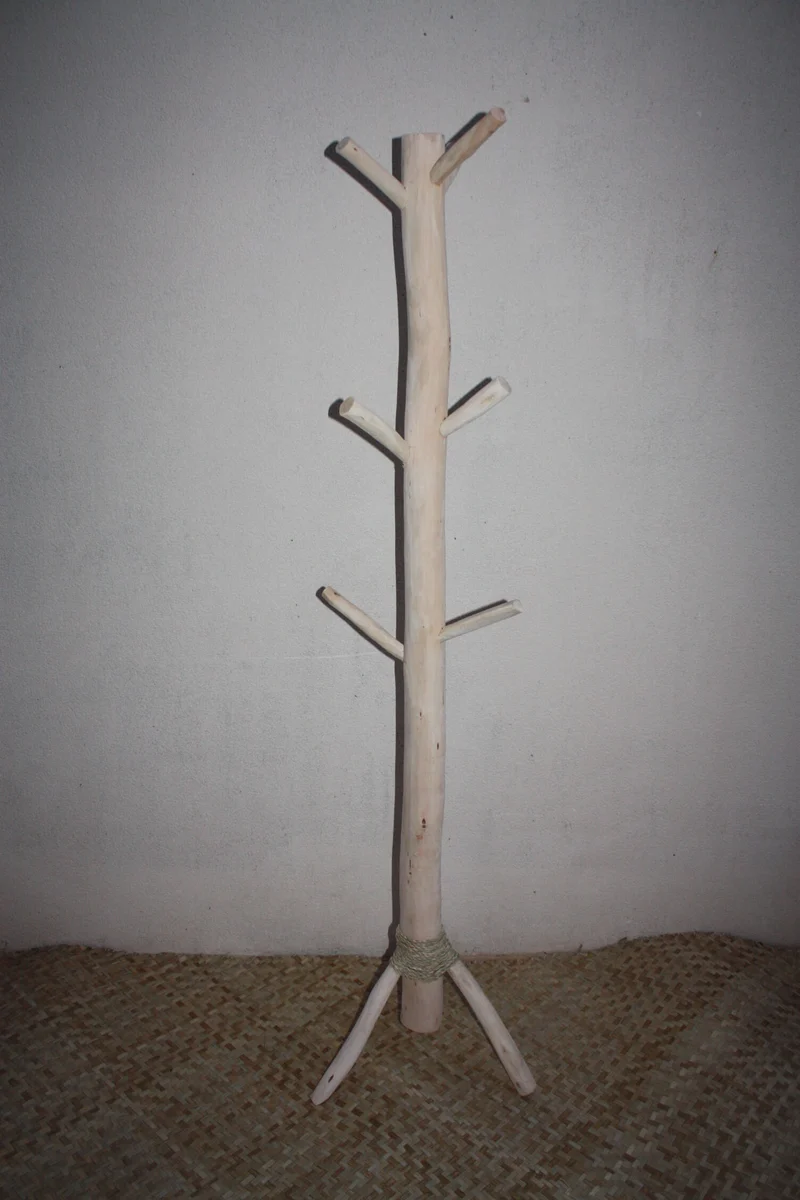 SUPERBE Porte Manteau Artisanal style Scandinave - En Bois d'Eucalyptus - 100% Naturel - 2 Tailles au choix -
