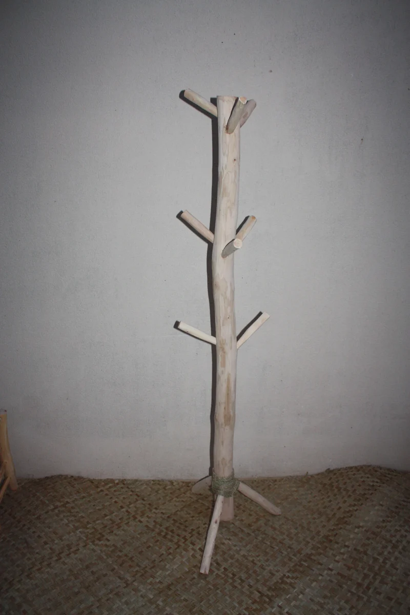SUPERBE Porte Manteau Artisanal style Scandinave - En Bois d'Eucalyptus - 100% Naturel - 2 Tailles au choix -