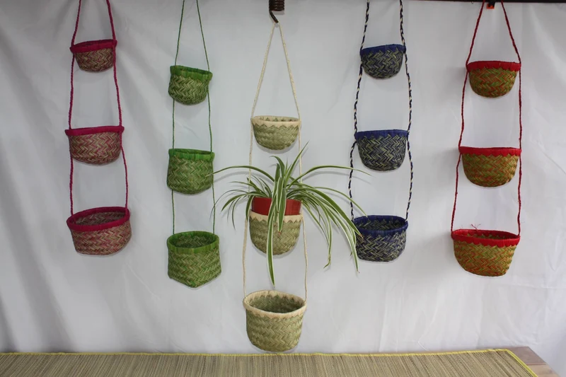 3 pots paniers suspendus Porte plantes , Porte épices , Petit paniers de rangement SUPERBE DECO - aravola osier rotin