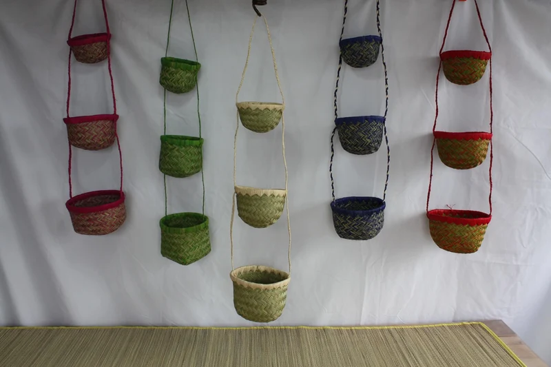 3 pots paniers suspendus Porte plantes , Porte épices , Petit paniers de rangement SUPERBE DECO - aravola osier rotin