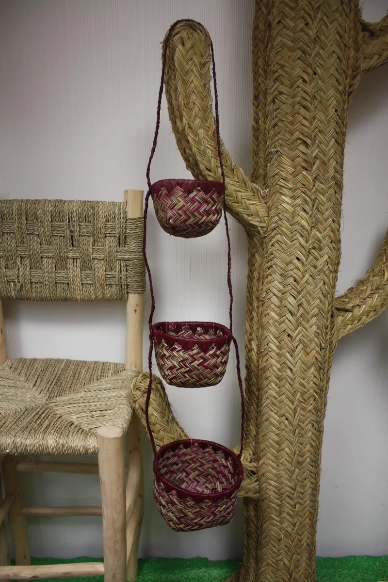 3 pots paniers suspendus Porte plantes , Porte épices , Petit paniers de rangement SUPERBE DECO - aravola osier rotin