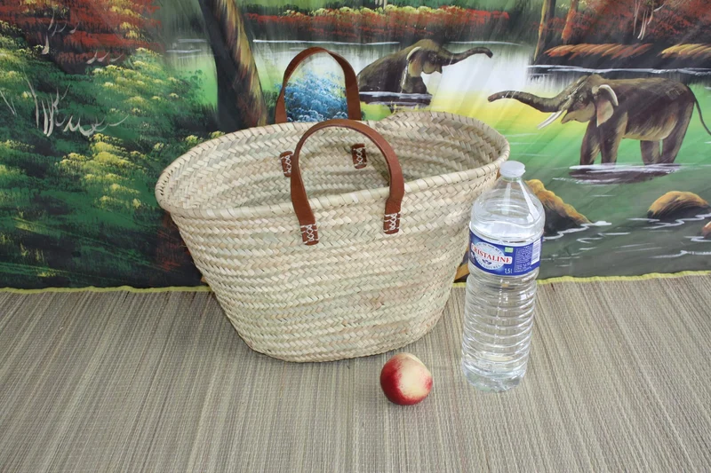 Paniers à courses marocain - MOYEN + GRAND + XXL - Sac Panier paille Cabas marchés courses plage palmier naturel