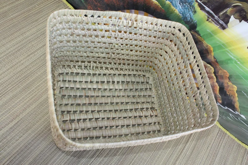 Corbeille de rangement Bac tressé déco bohème - malle coffre linge jouets - Rotin Osier Paille - ARTISANAL -