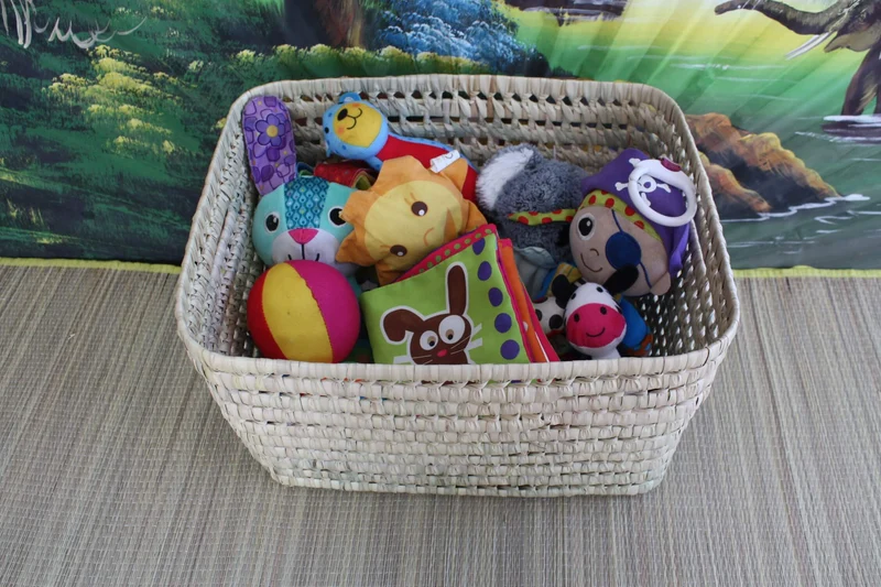 Corbeille de rangement Bac tressé déco bohème - malle coffre linge jouets - Rotin Osier Paille - ARTISANAL -