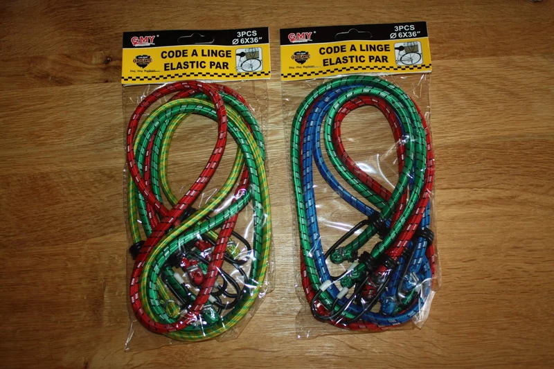 Lot de 6 Tendeurs Sandow Élastique - LONG 90cm - Sangle crochets métal remorque