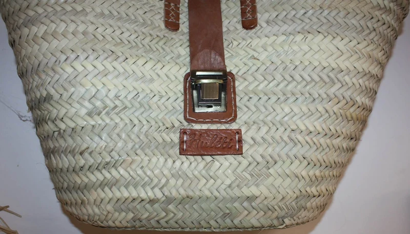 Superbe Sac Anses Longues Cuir Fermeture Valise - Cabas marchés course plage panier naturel