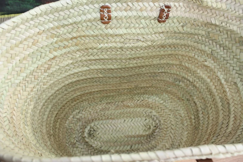 Superbe Sac Anses Longues Cuir Fermeture Valise - Cabas marchés course plage panier naturel