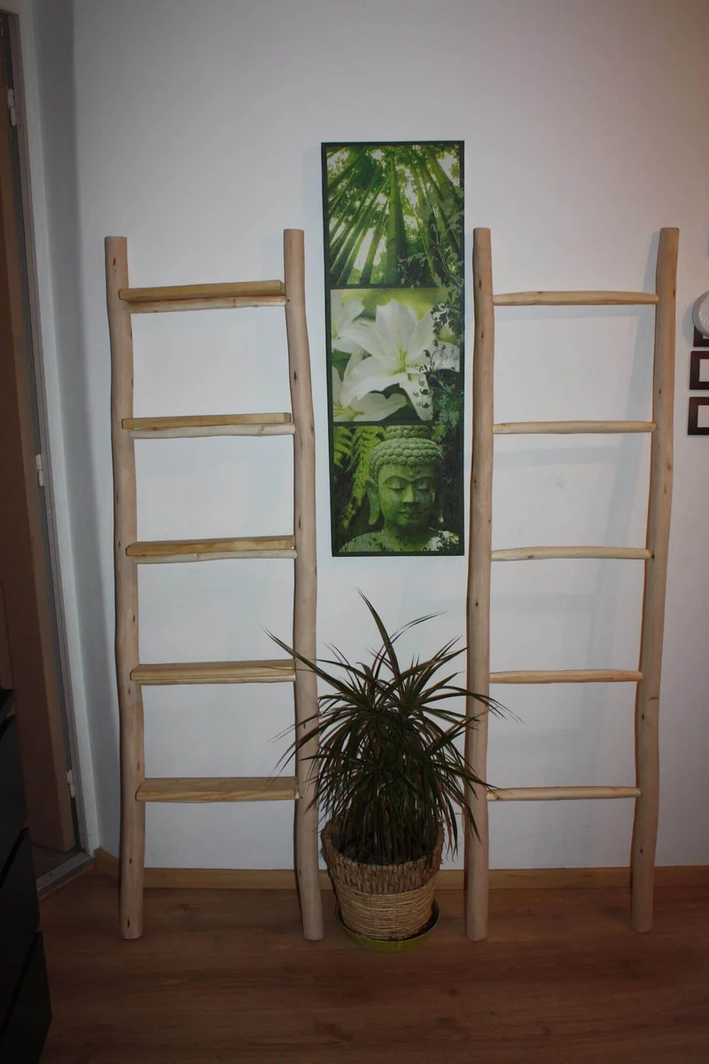 ECHELLE Beldi en BOIS de CITRONNIER - Hauteur 160cm - Décoration Salle de bains -