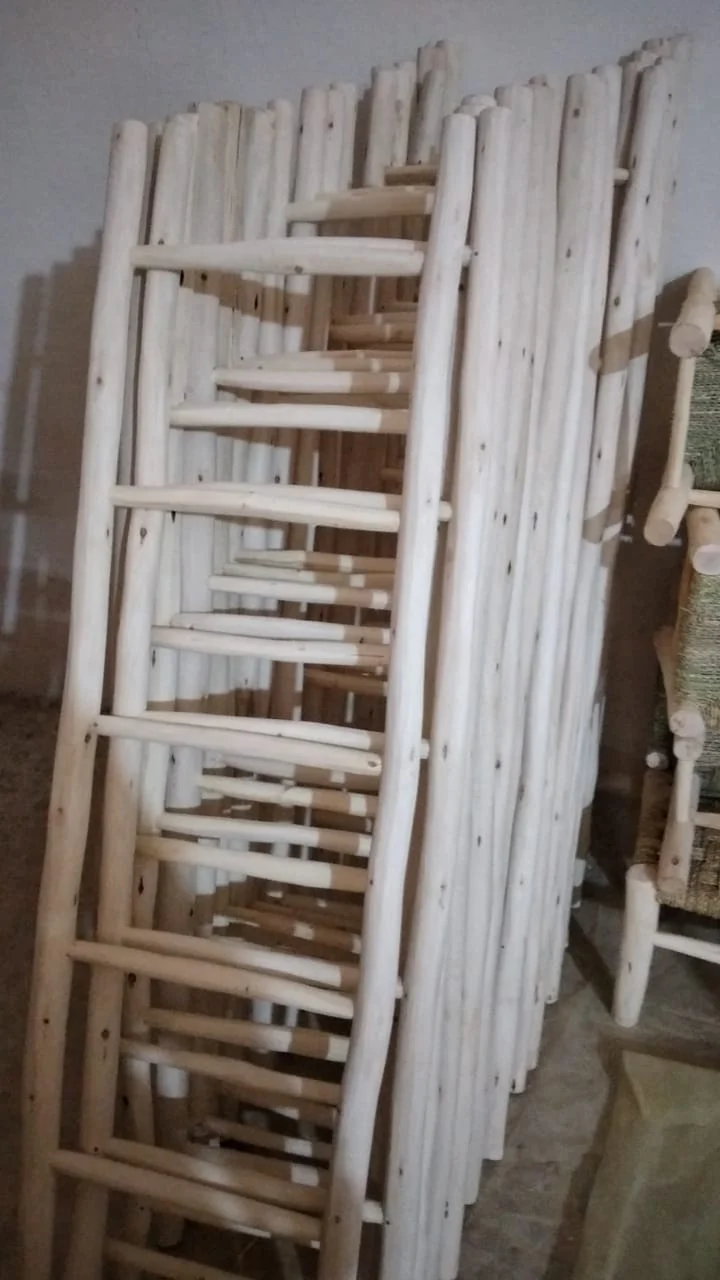 ECHELLE Beldi en BOIS de CITRONNIER - Hauteur 160cm - Décoration Salle de bains -