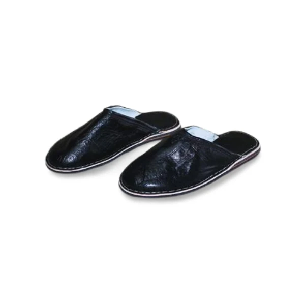 BABOUCHES en CUIR Noir - Fabrication Berbères 100% ARTISANALE - Homme & Femme - Du 35 au 49 !