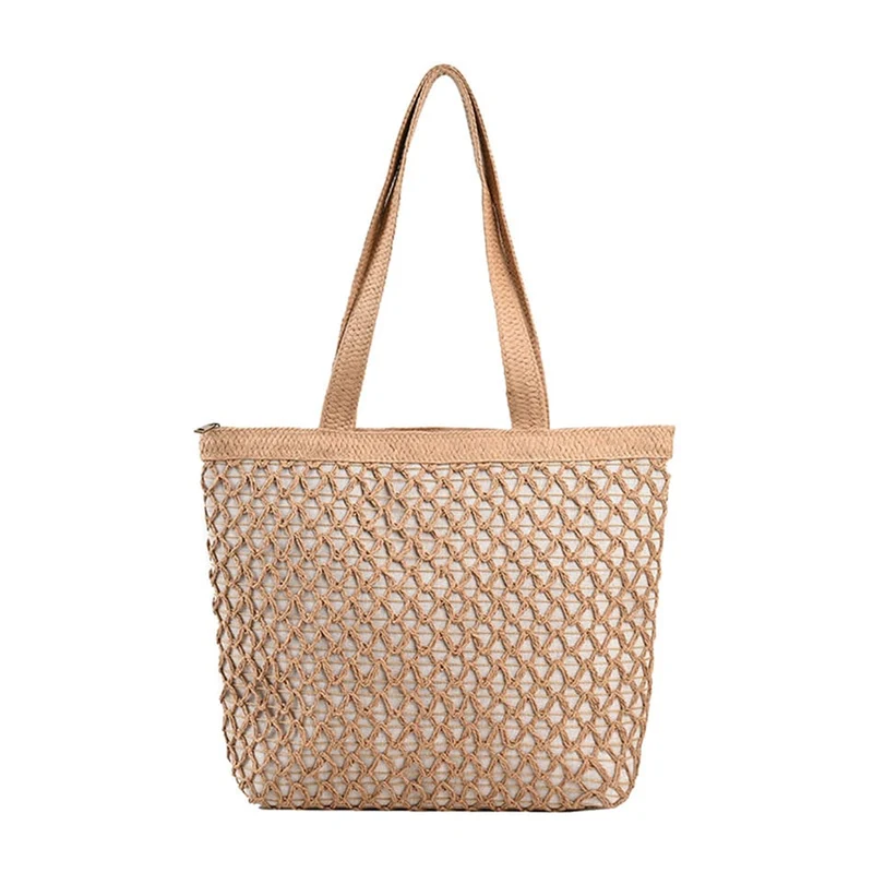 Sac à main en tissage avec fermeture éclair pour femmes