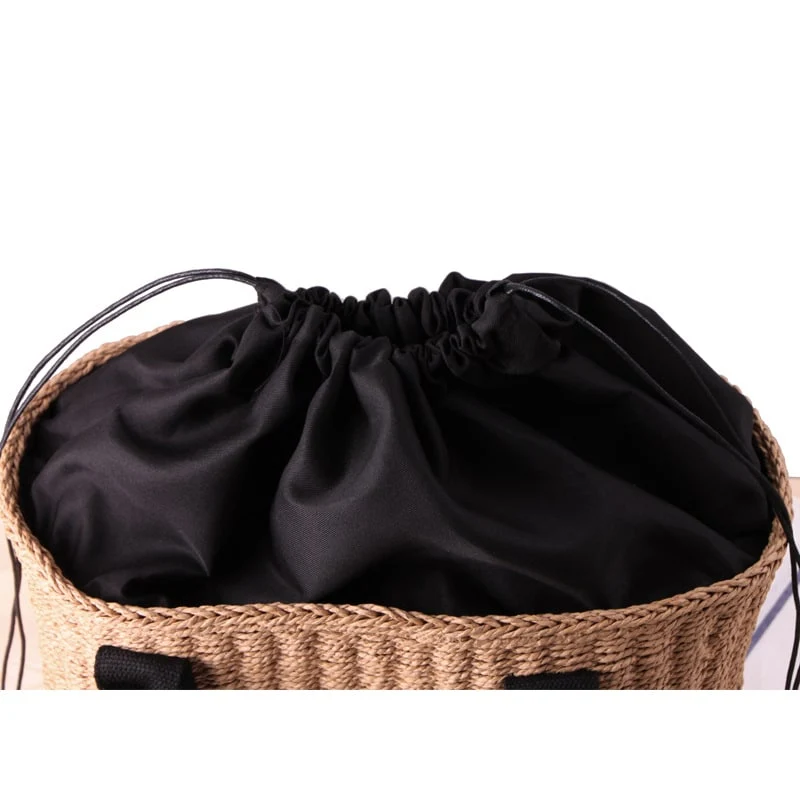 Sac à main tissé pour femme marron ou beige