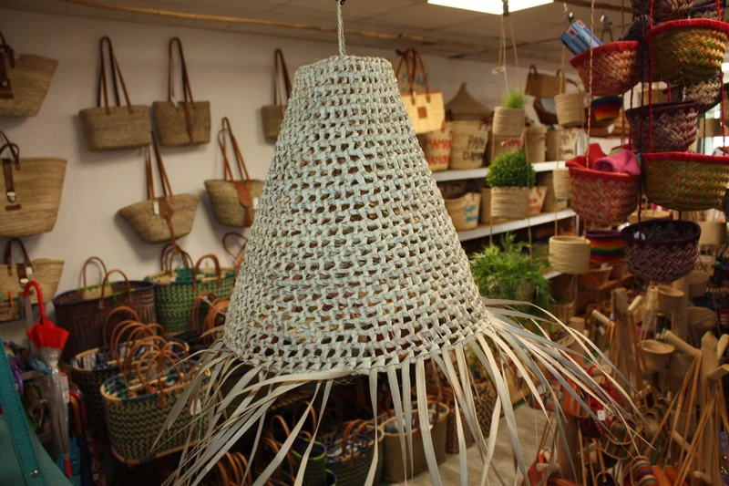 SUSPENSION Cone Paille - Luminaire Lustre Abat jour ajouré - 3 TAILLES au CHOIX - Marocain rotin