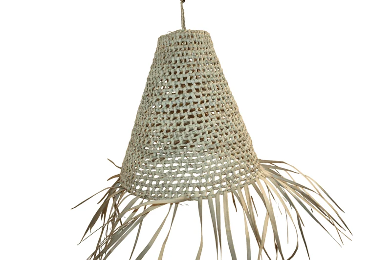 SUSPENSION Cone Paille - Luminaire Lustre Abat jour ajouré - 3 TAILLES au CHOIX - Marocain rotin