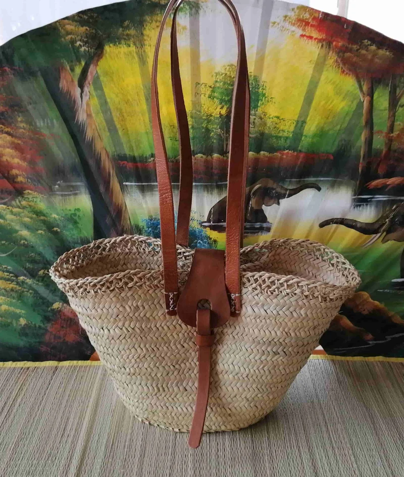 Sublime Sac Anses Longues Cuir - Cabas Panier marchés courses plage