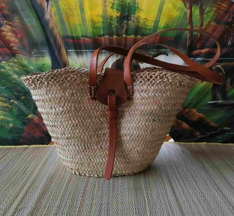 Sublime Sac Anses Longues Cuir - Cabas Panier marchés courses plage