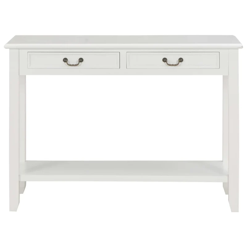 Table console meuble d'entrée avec tiroirs 110 x 35 x 80 cm MDF blanc DEC031688