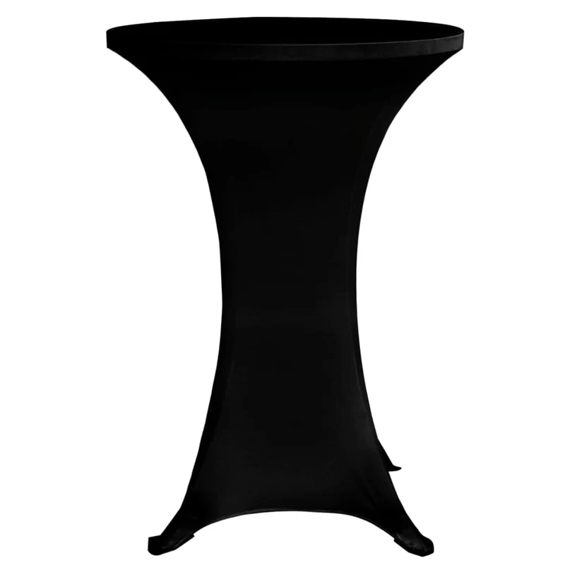Housses élastiques de table Ø 70 cm Noir 4 pièces DEC022509