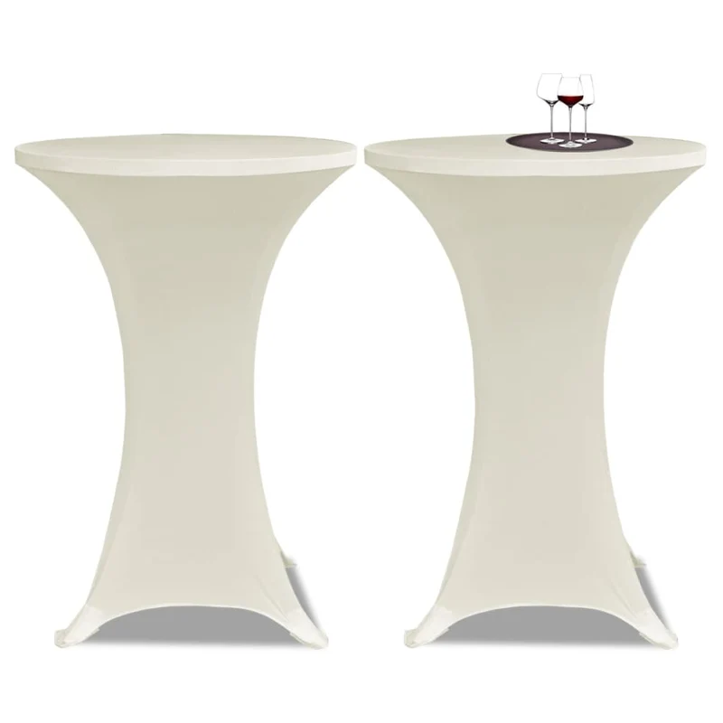 Housses élastiques de table Ø 70 cm Crème 4 pièces DEC022512