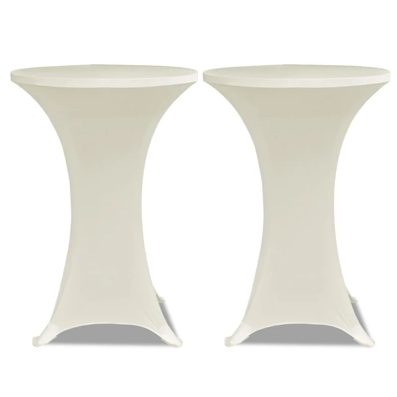 Housses élastiques de table Ø 70 cm Crème 4 pièces DEC022512