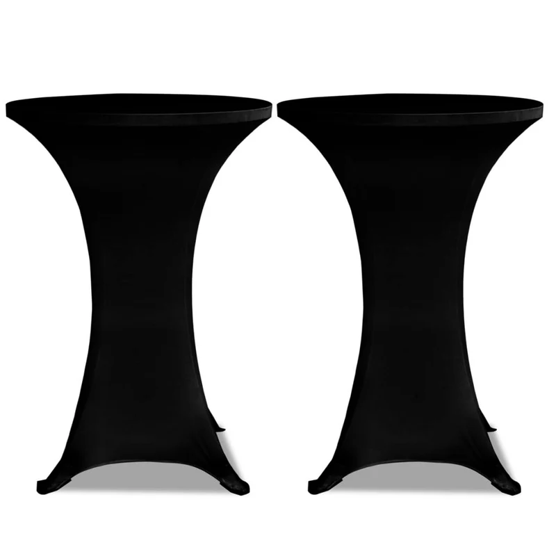 Housse de table Ø70cm Noir extensible 2 pcs DEC022496