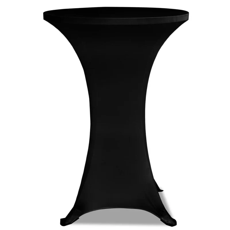 Housse de table Ø70cm Noir extensible 2 pcs DEC022496