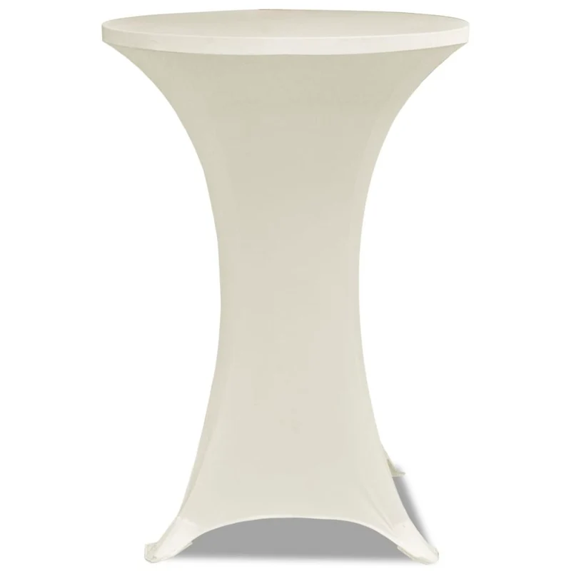 Housse de table Ø70cm Crème extensible 2 pcs DEC022499