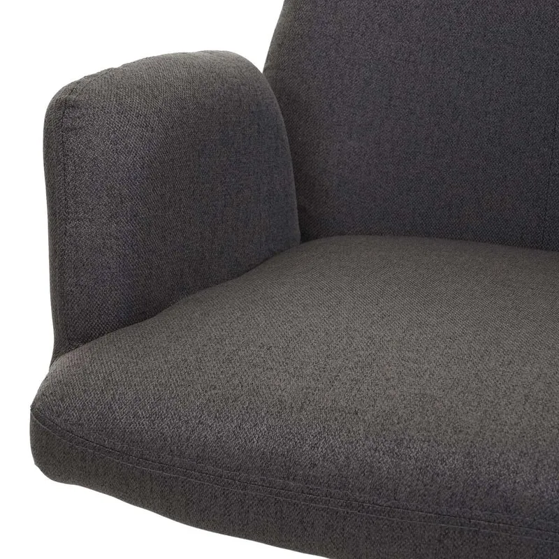 Chaise de salle à manger fauteuil de bureau en tissu gris-brun en acier design pivotant rétro et moderne 04_0002276