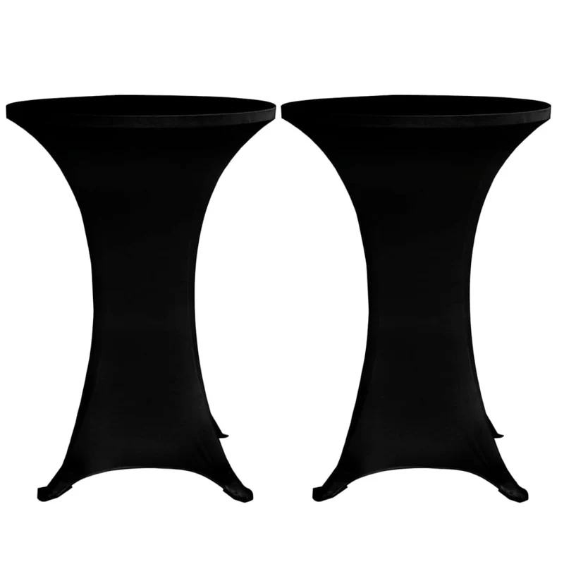 Housses élastiques de table Ø 60 cm Noir 4 pièces DEC022508