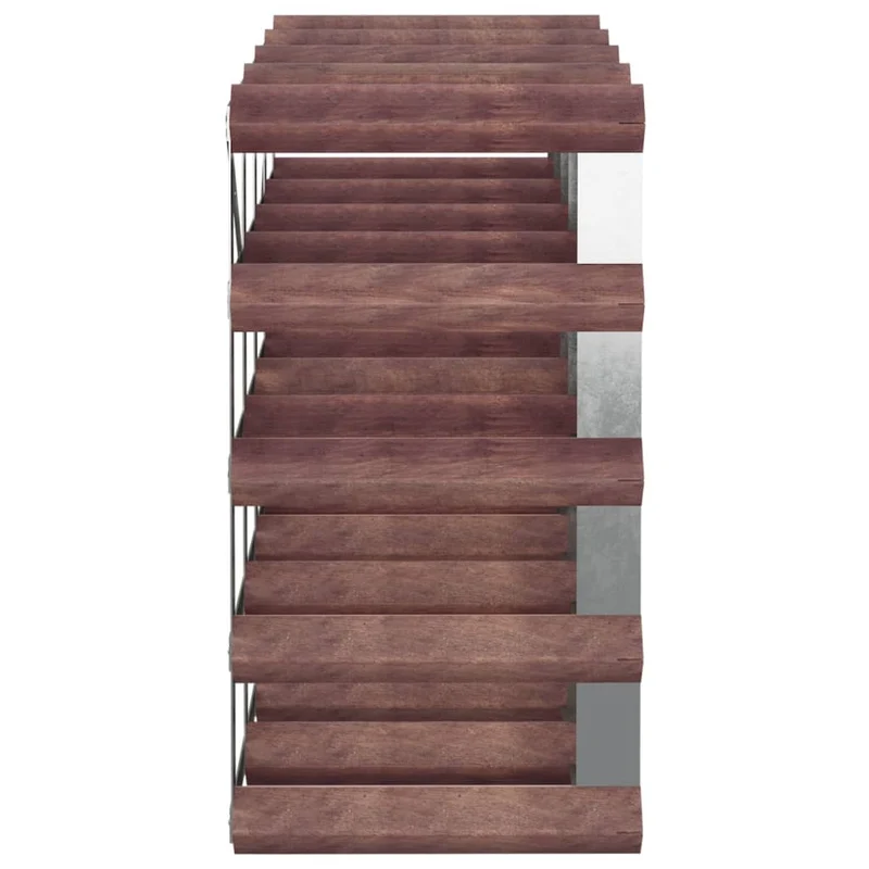 Casier range bouteilles étagère de rangement vin pour 20 bouteilles en bois pin marron et acier DEC024303