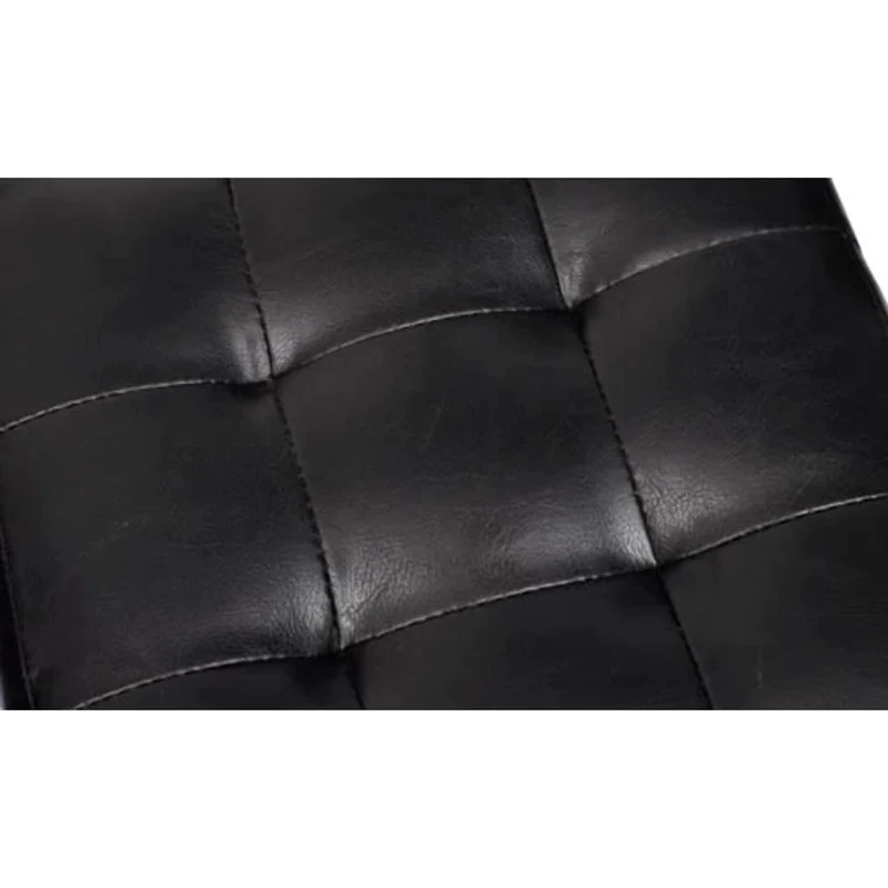 Lot de 2 tabourets poufs capitonné 30 x 30 x 30 cm en PVC noir DEC036204