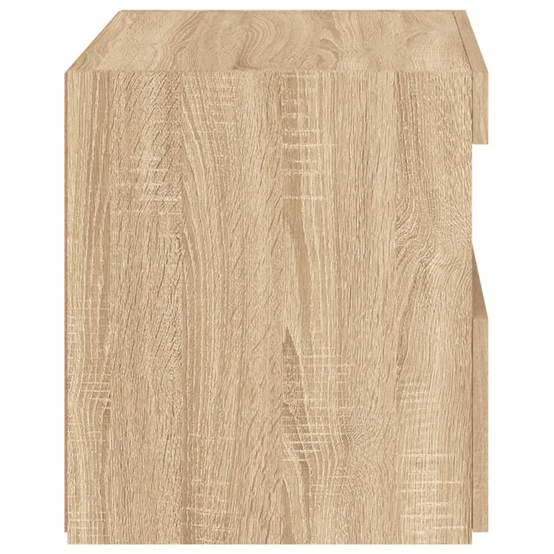 Lot de 2 tables de chevet et lumières LED avec tiroir 50 x 40 x 45 cm bois d'ingénierie couleur chêne DEC035969