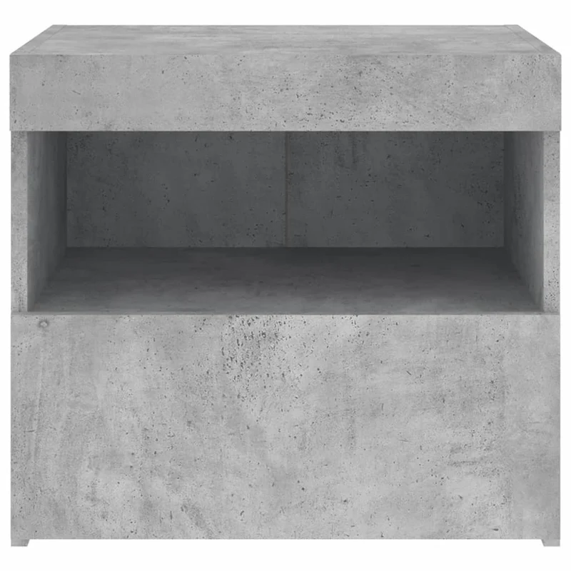 Lot de 2 tables de chevet avec lumières LED avec tiroir 50 x 40 x 45 cm bois d'ingénierie gris DEC035937