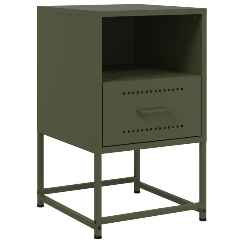 Lot de 2 tables de chevet avec tiroir 36 x 39 x 60,5 cm acier vert DEC035770