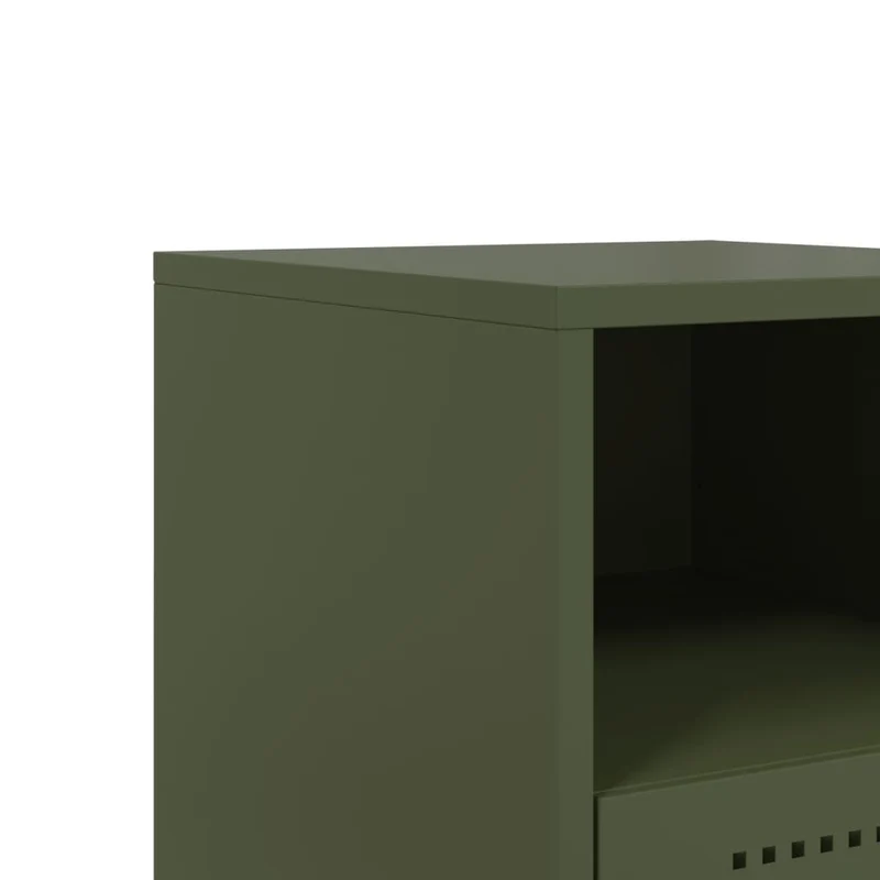 Lot de 2 tables de chevet avec tiroir 36 x 39 x 60,5 cm acier vert DEC035770