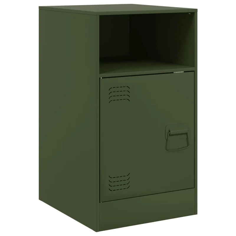 Lot de 2 tables de chevet avec compartiment avec porte 34,5 x 39 x 62 cm acier vert DEC035759
