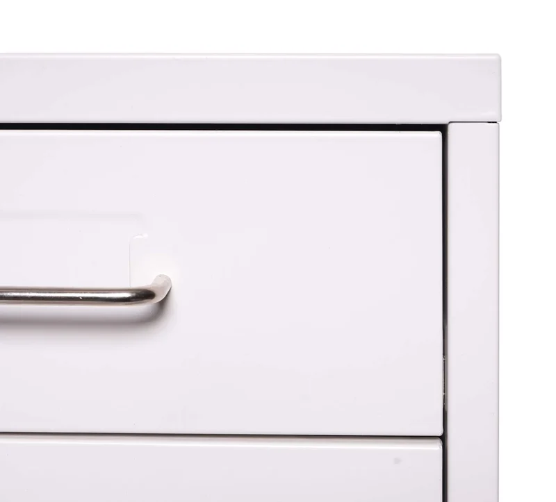Caisson à tiroirs armoire de bureau 48x28x41 cm 4 tiroirsen acier blanc 04_0008261