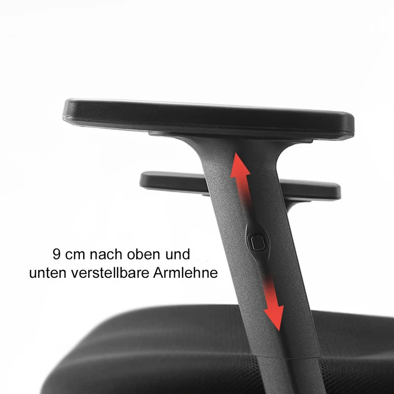 Fauteuil de bureau avec support lombaire et accoudoirs réglables en maille noir 04_0006223