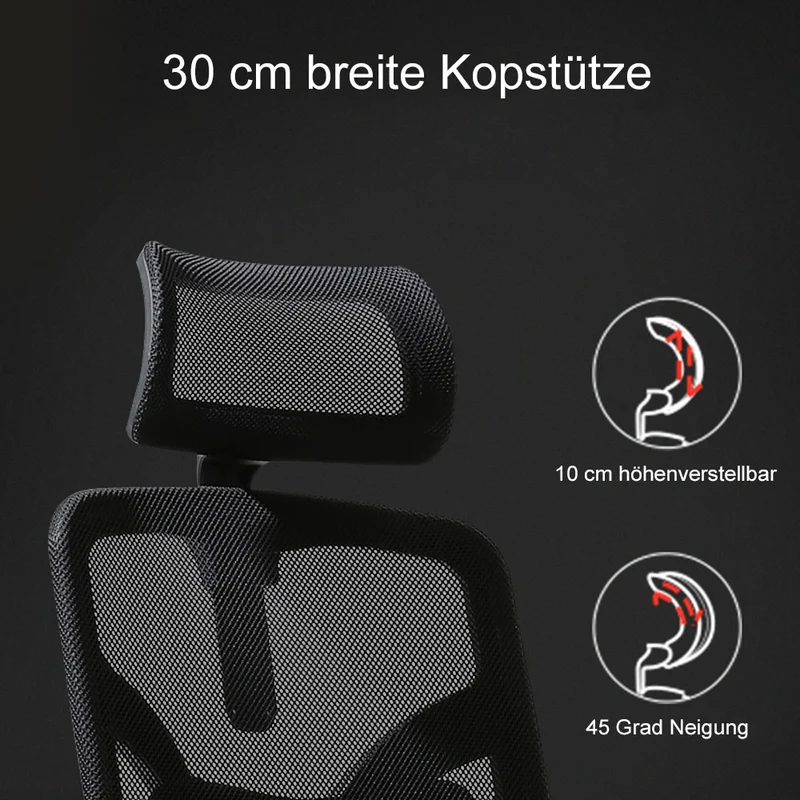 Fauteuil de bureau avec support lombaire et accoudoirs réglables en maille noir 04_0006223