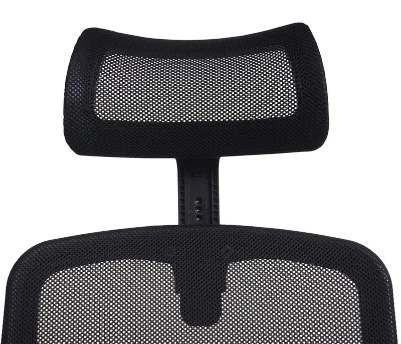 Fauteuil de bureau avec support lombaire et accoudoirs réglables en maille noir 04_0006223