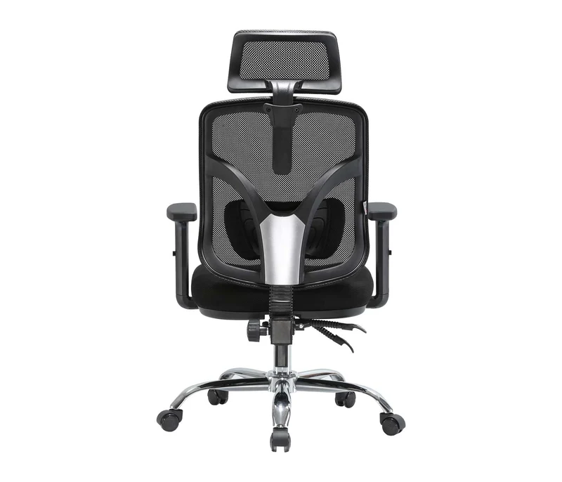 Fauteuil de bureau avec support lombaire et accoudoirs réglables en maille noir 04_0006223
