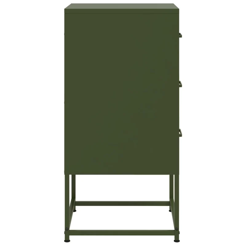 Lot de 2 tables de chevet avec 3 tiroirs 36 x 39 x 78 cm acier vert DEC035774