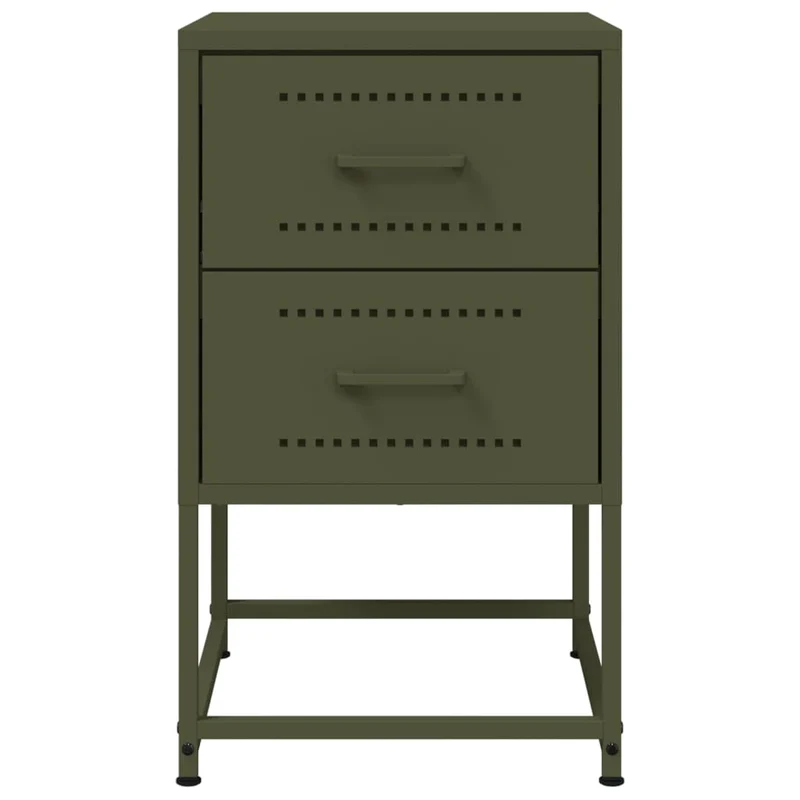 Lot de 2 tables de chevet avec deux tiroirs 36 x 39 x 60,5 cm acier vert DEC035771